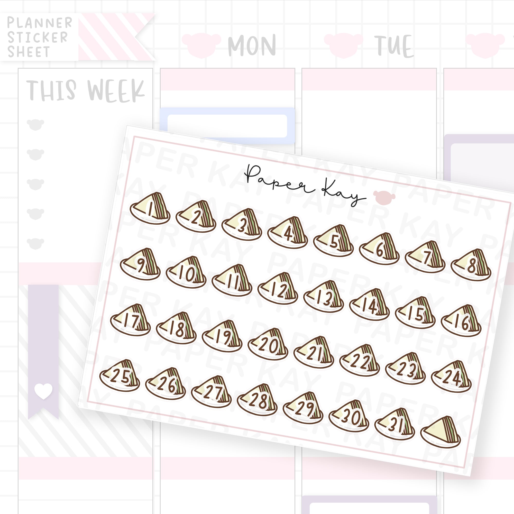 Treehouse Sandwich Date Dot Stickers