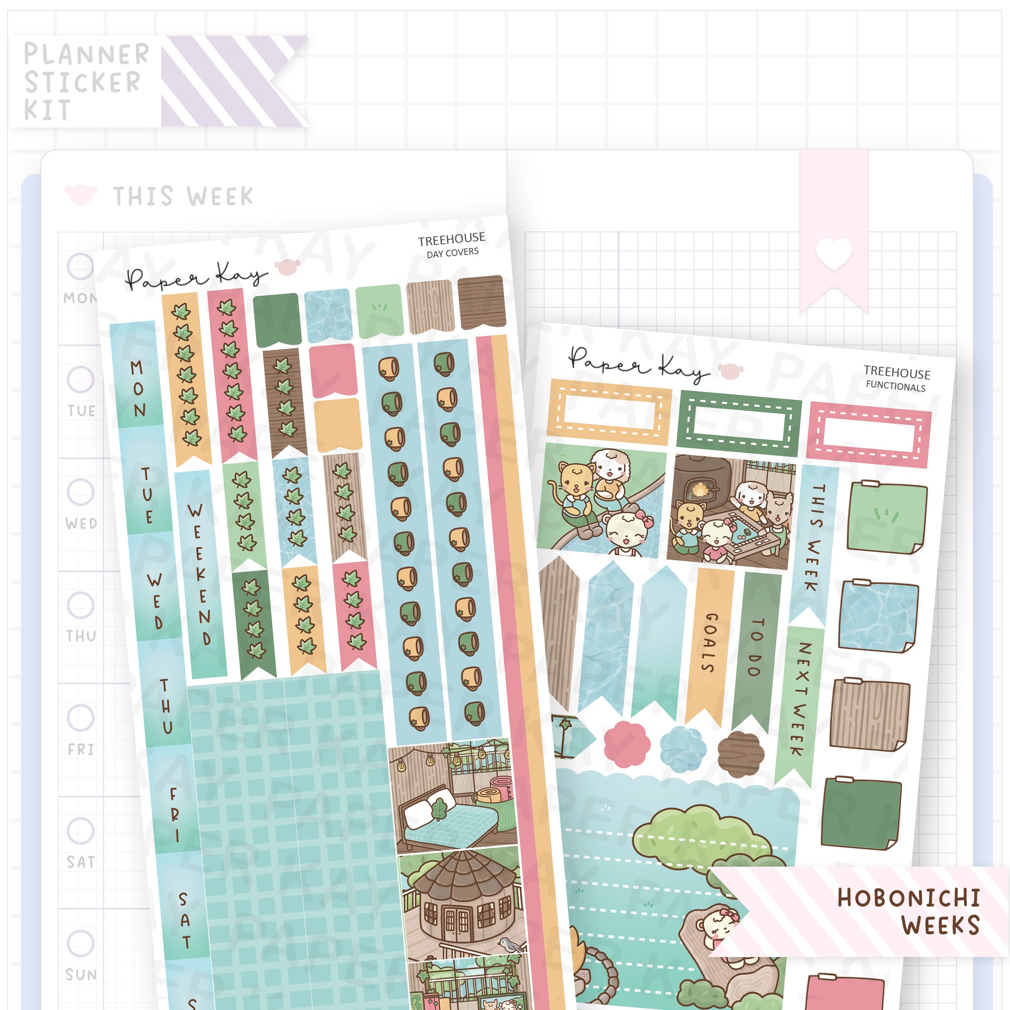 Treehouse Hobonichi Weeks Sticker Kit