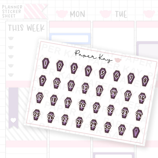 Vampy Coffin Date Dot Stickers