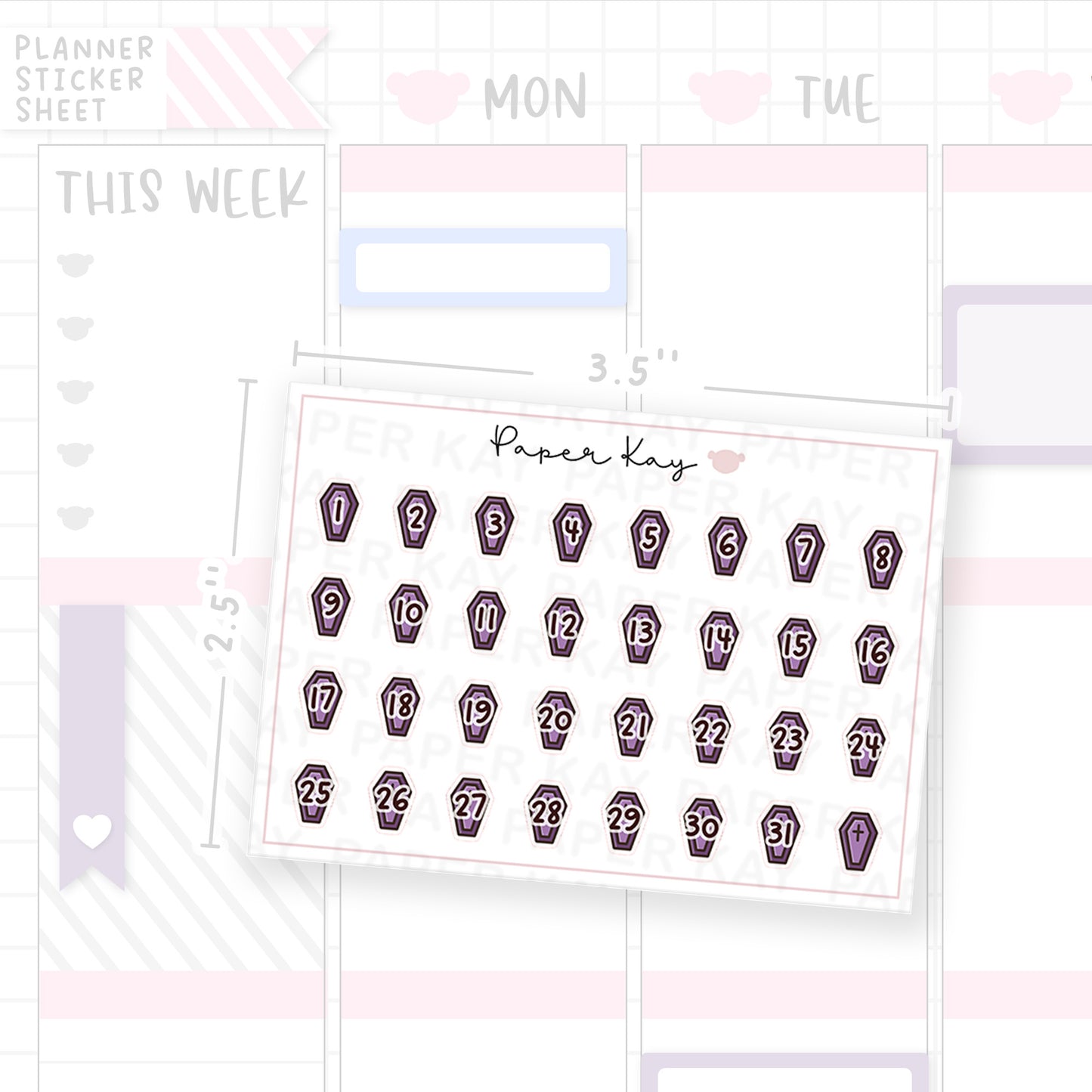 Vampy Coffin Date Dot Stickers