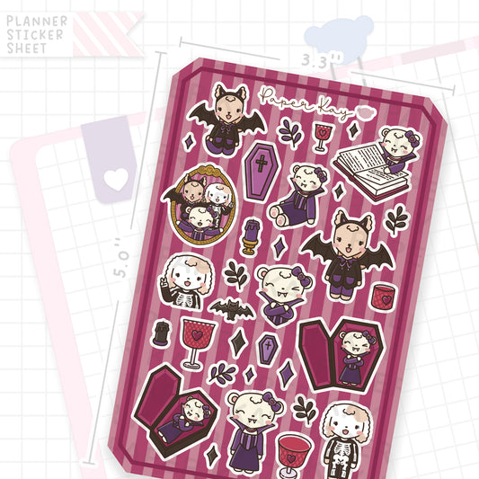 Vampy Dot the Bear Bujo Deco Stickers