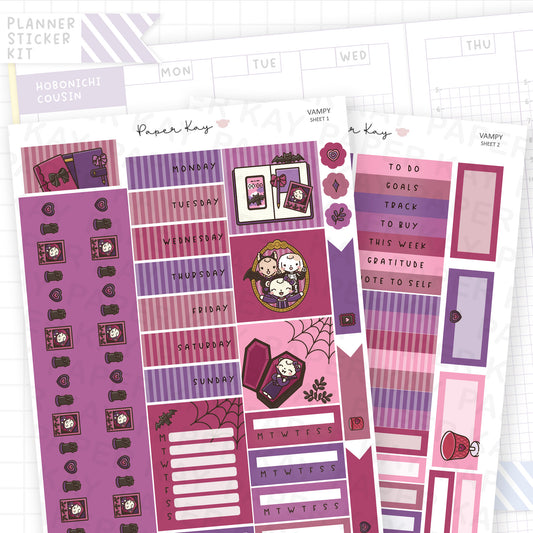 Vampy Hobonichi Cousin Sticker Kit
