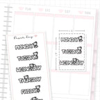 Weekday Bubble Text 01 - Bujo Planner Stickers