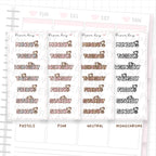 Weekday Bubble Text 01 - Bujo Planner Stickers