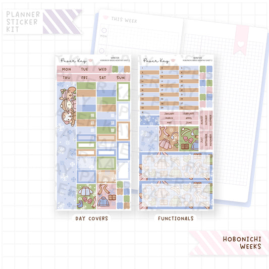 Winter Hobonichi Weeks Monthly Sticker Kit