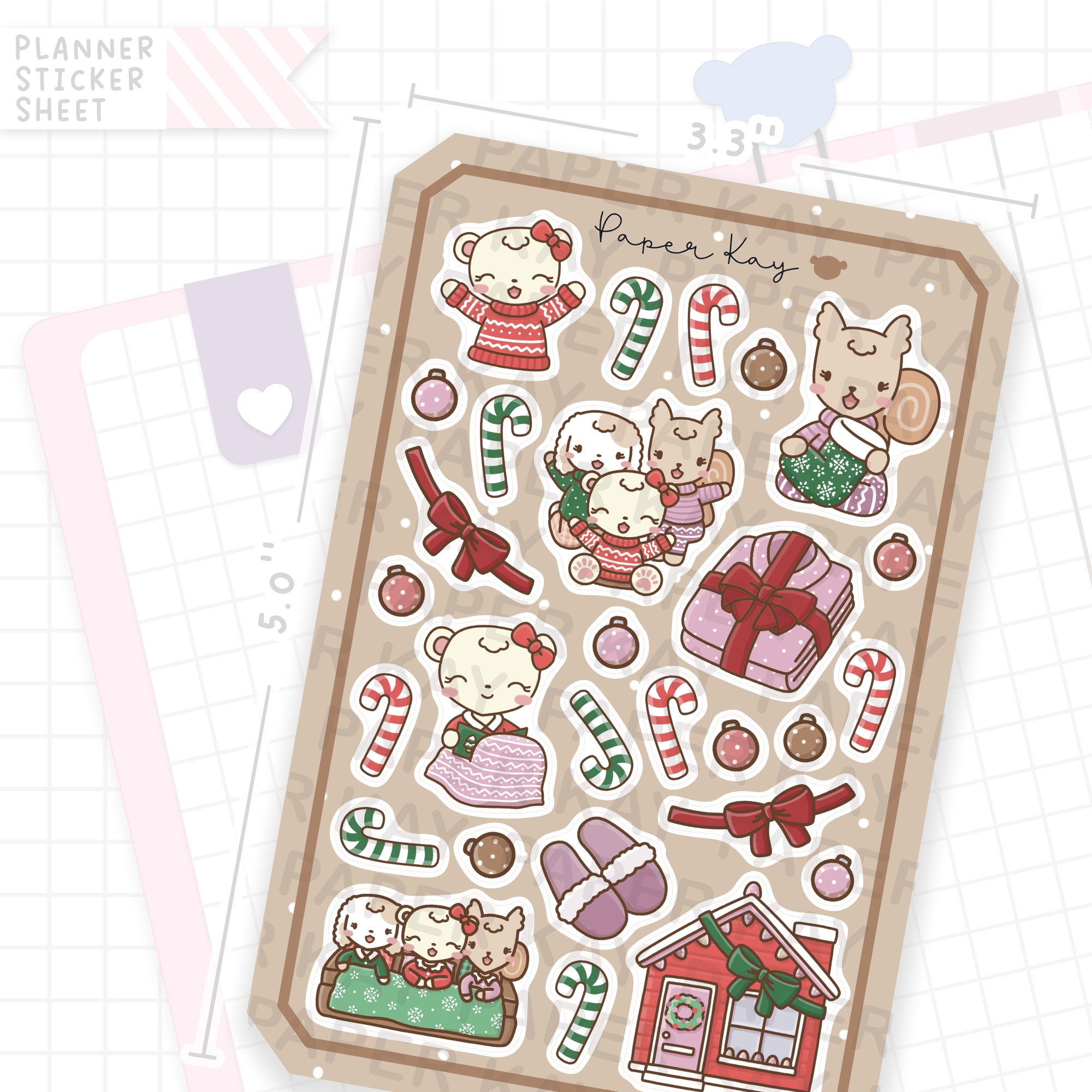 Dot the Bear Xmas Friends Bujo Deco Stickers