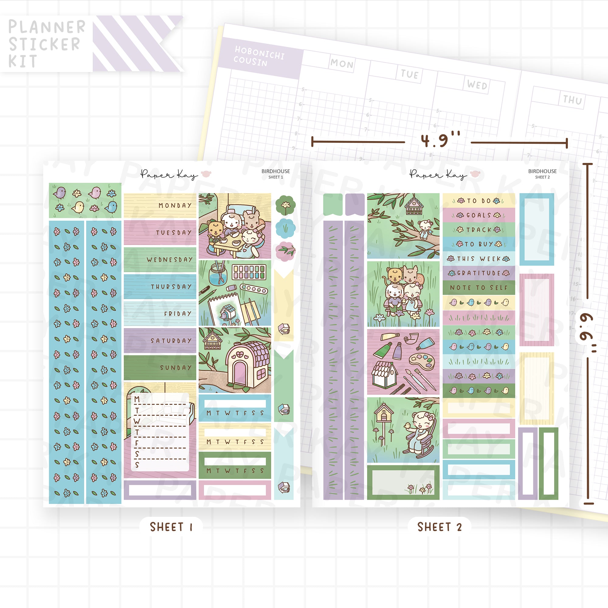 Treehouse Hobonichi Cousin Sticker Kit