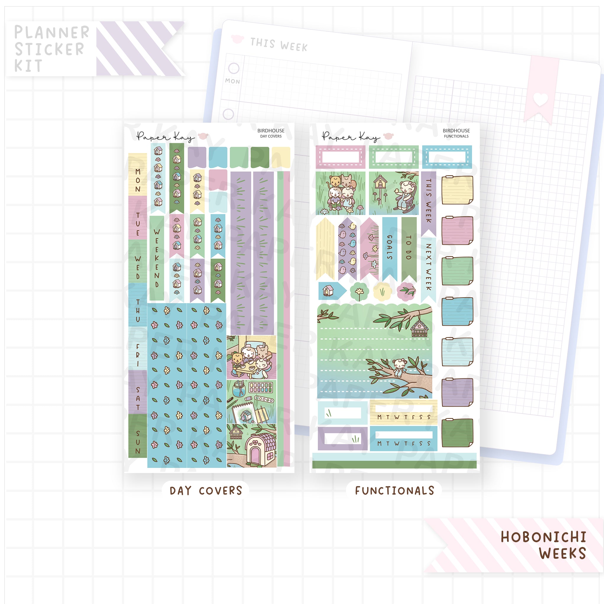 Birdhouse Hobonichi Weeks Sticker Kit