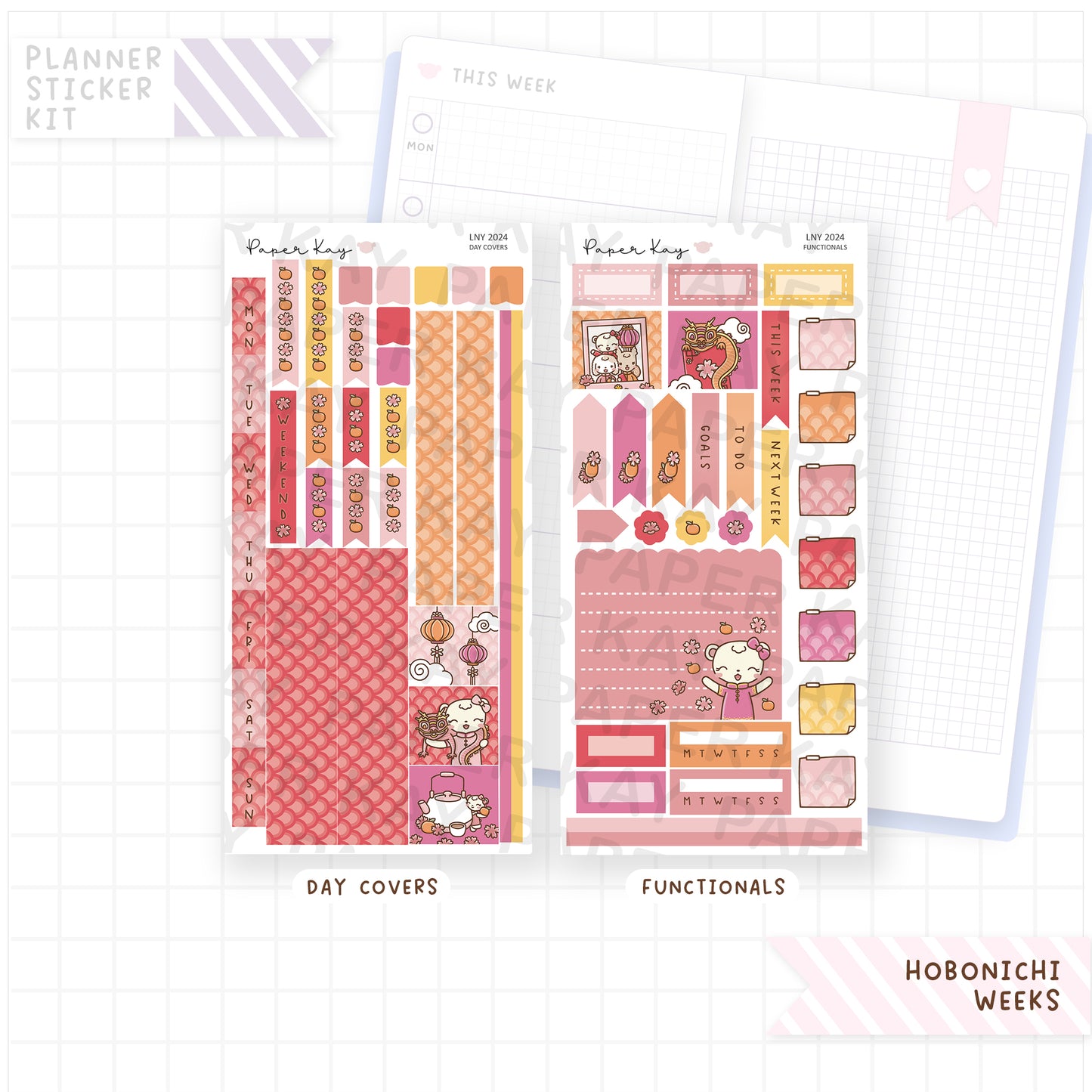 Lunar New Year 2024 Hobonichi Weeks Sticker Kit