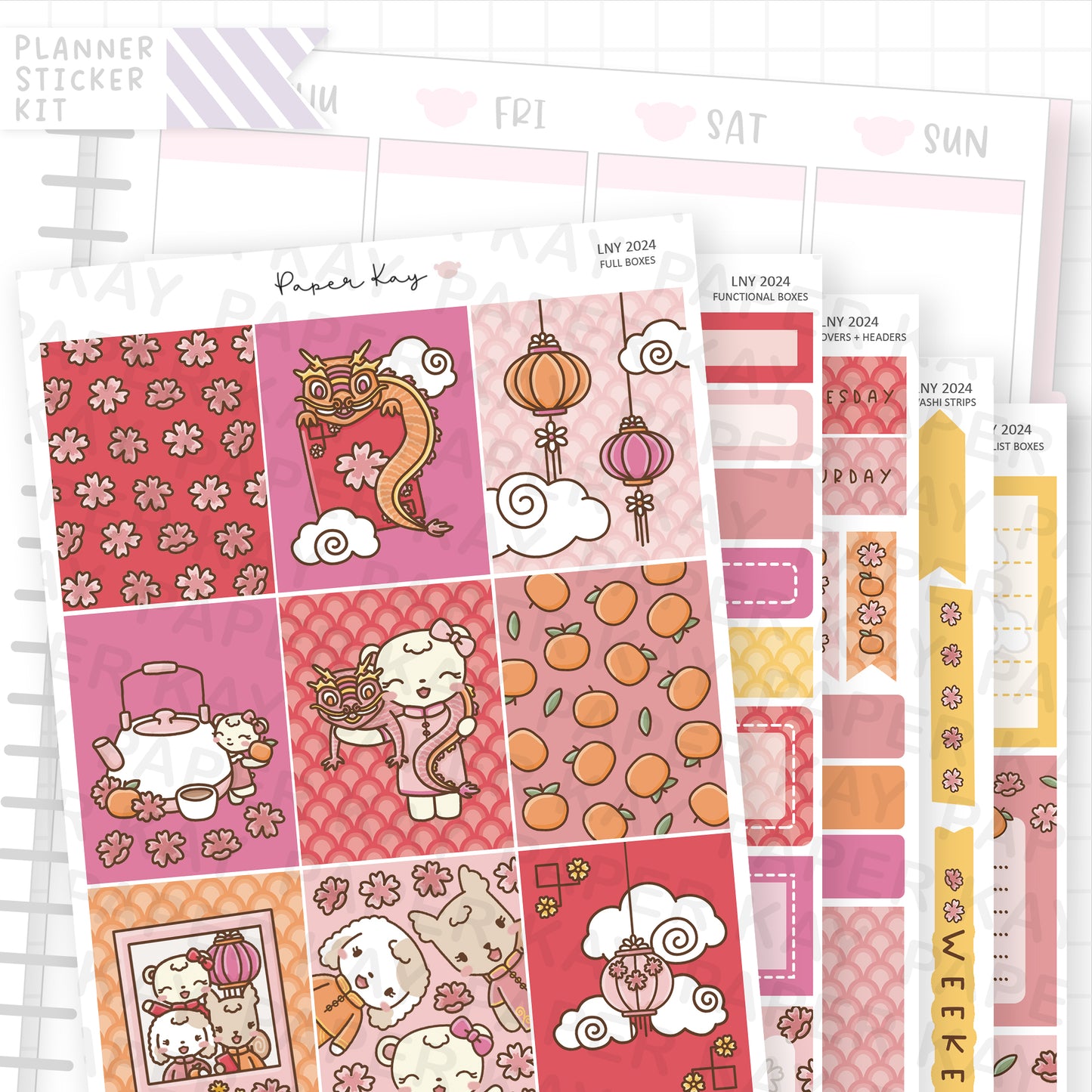 Lunar New Year 2024 Weekly Vertical Kit