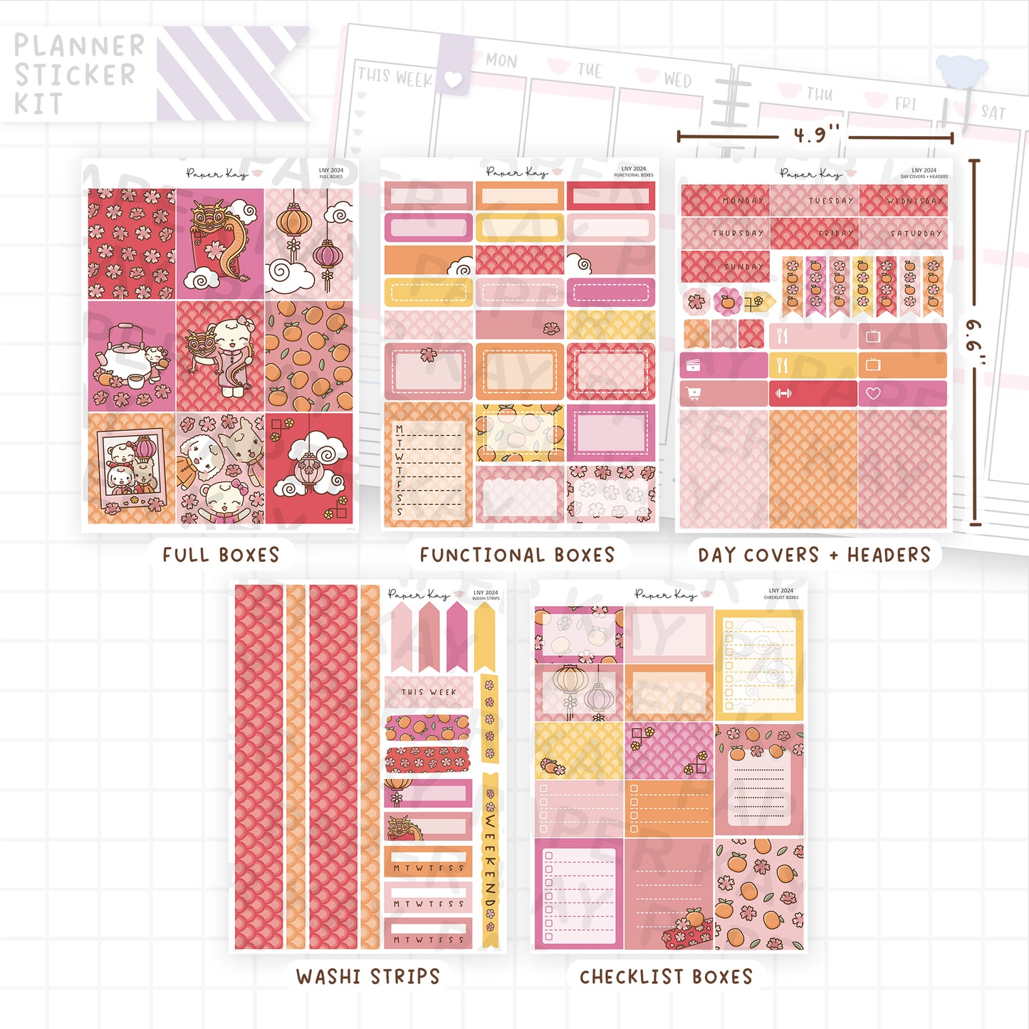 Lunar New Year 2024 Weekly Vertical Kit