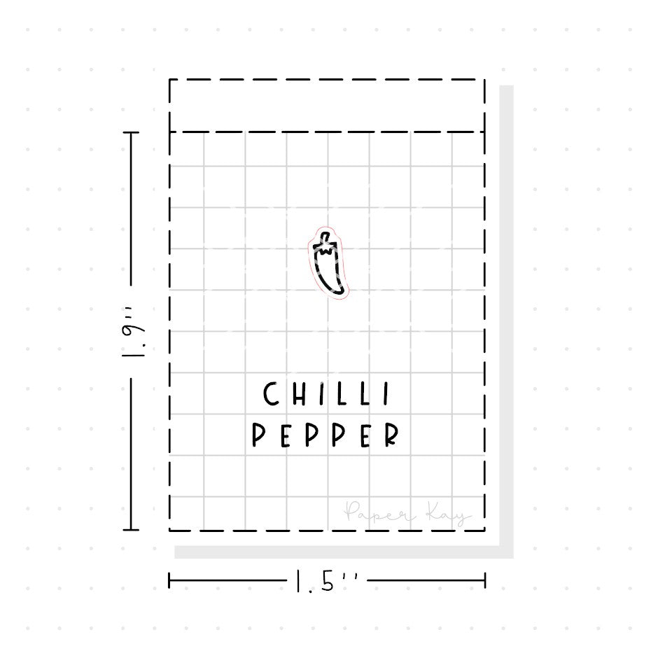 (PM382) Chilli Pepper - Tiny Minimal Icon Stickers