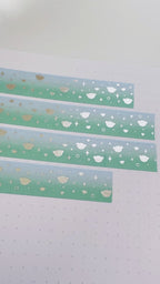 Teal Gradient Dot the Bear Sprinkles Washi Tape - Silver Foil
