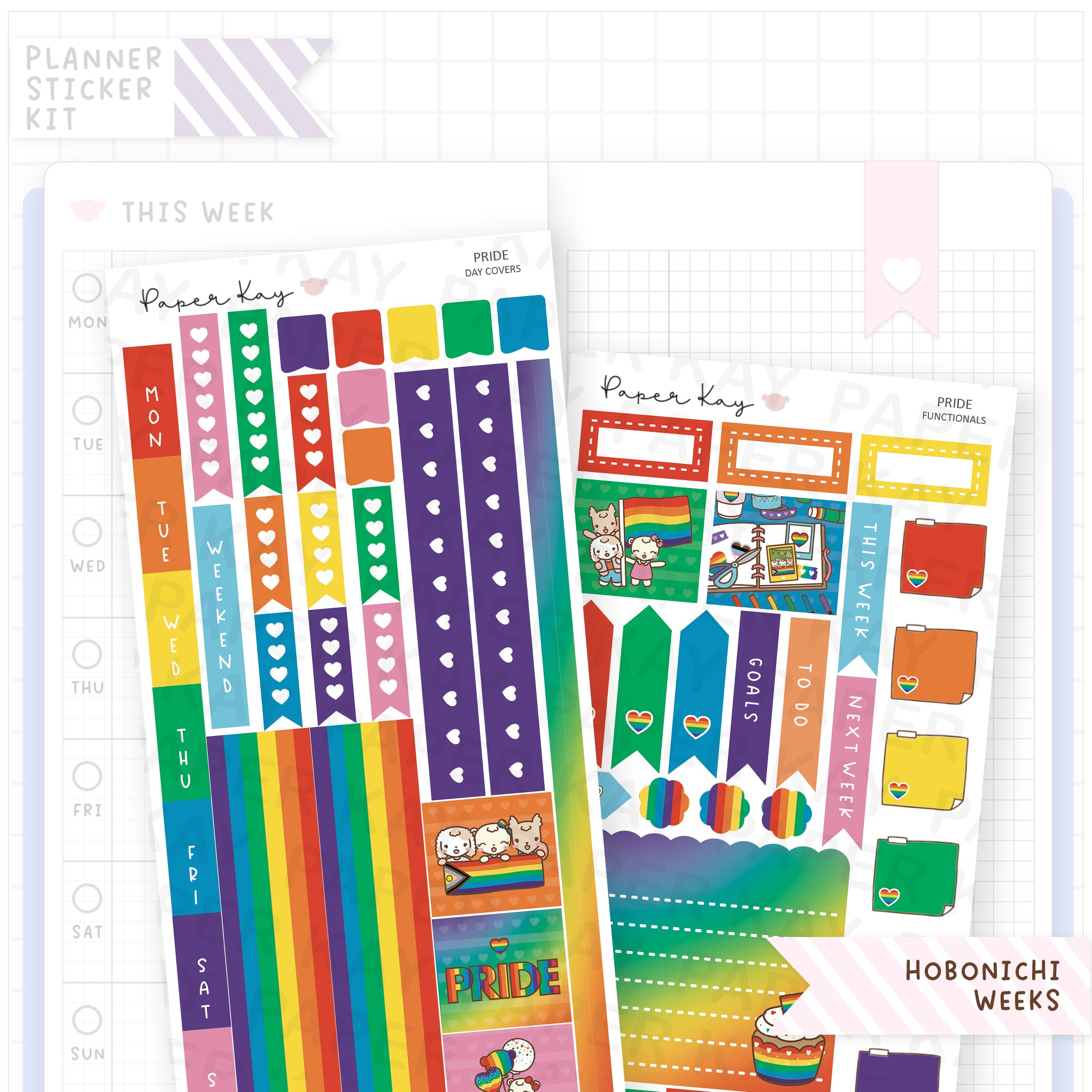 Pride Hobonichi Weeks Sticker Kit – Paper Kay