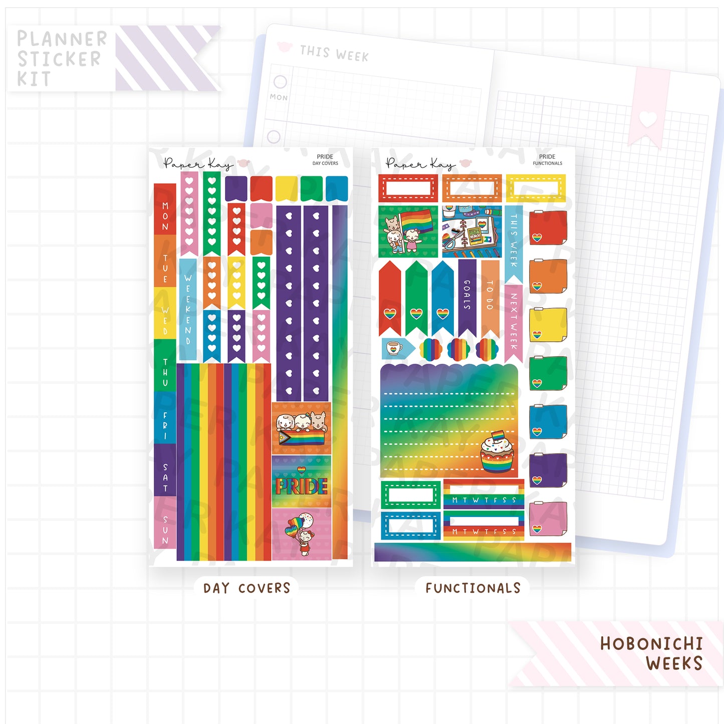 Pride Hobonichi Weeks Sticker Kit – Paper Kay