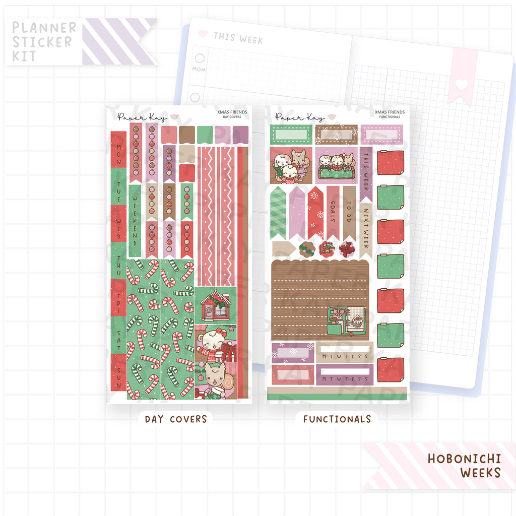 Xmas Friends Hobonichi Weeks Sticker Kit