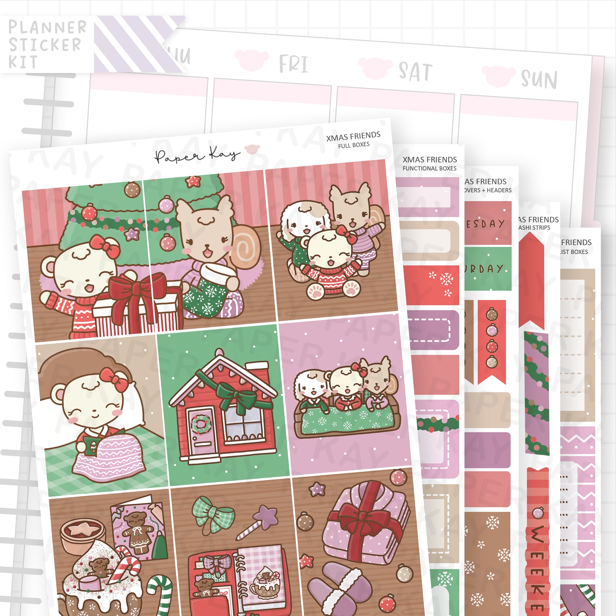 Xmas Friends Weekly Vertical Kit