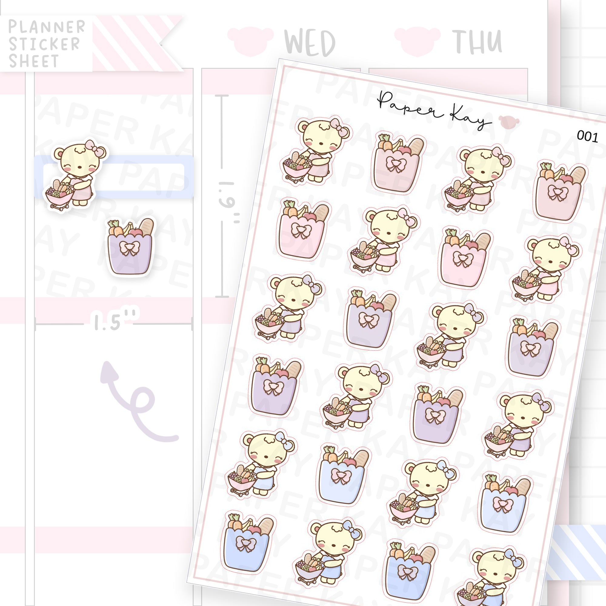 Grocery Bag / Food Shopping Sticker Sheet
