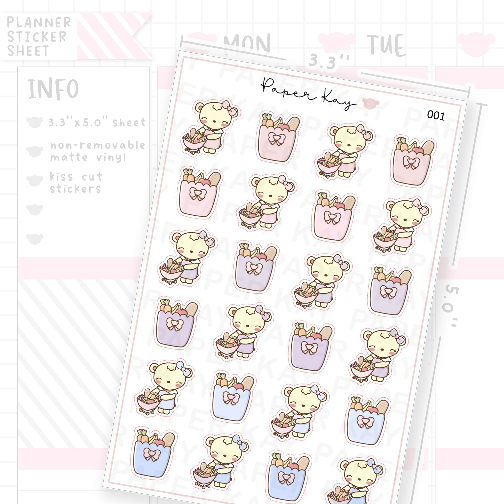 Grocery Bag / Food Shopping Sticker Sheet