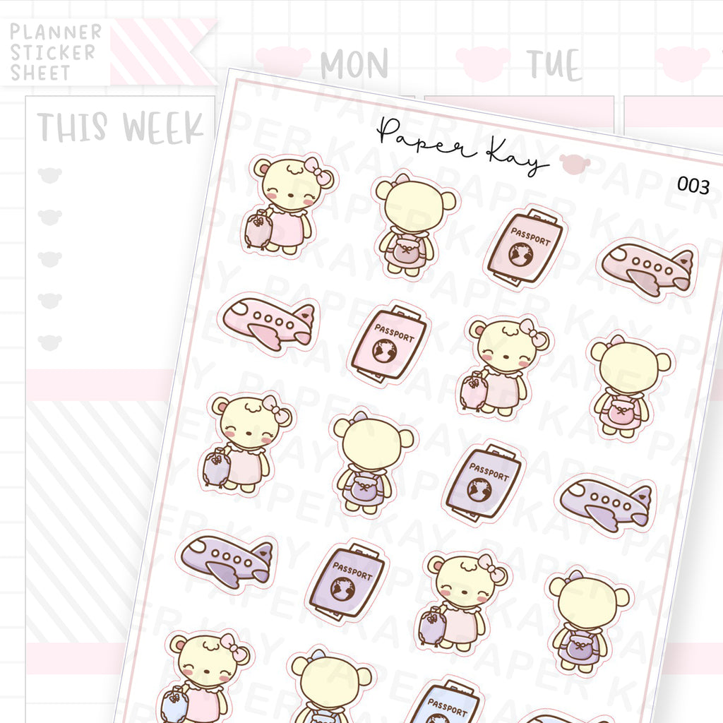 Holiday / Vacation / Travel Sticker Sheet