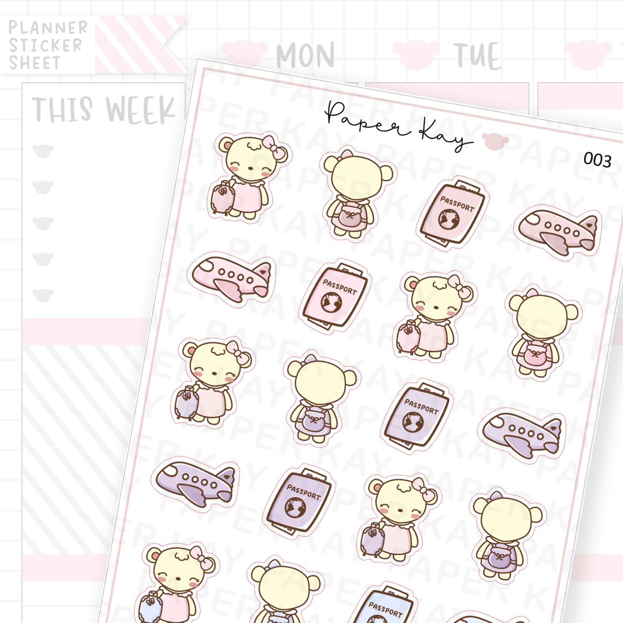 Holiday / Vacation / Travel Sticker Sheet