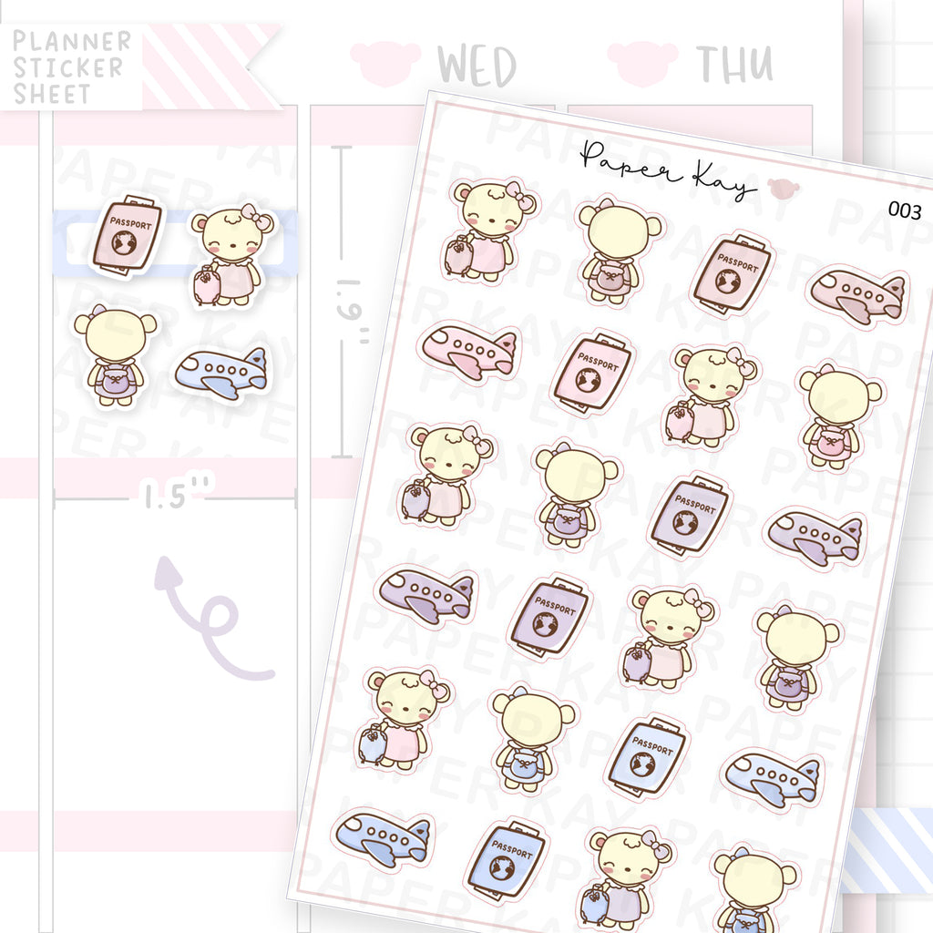 Holiday / Vacation / Travel Sticker Sheet