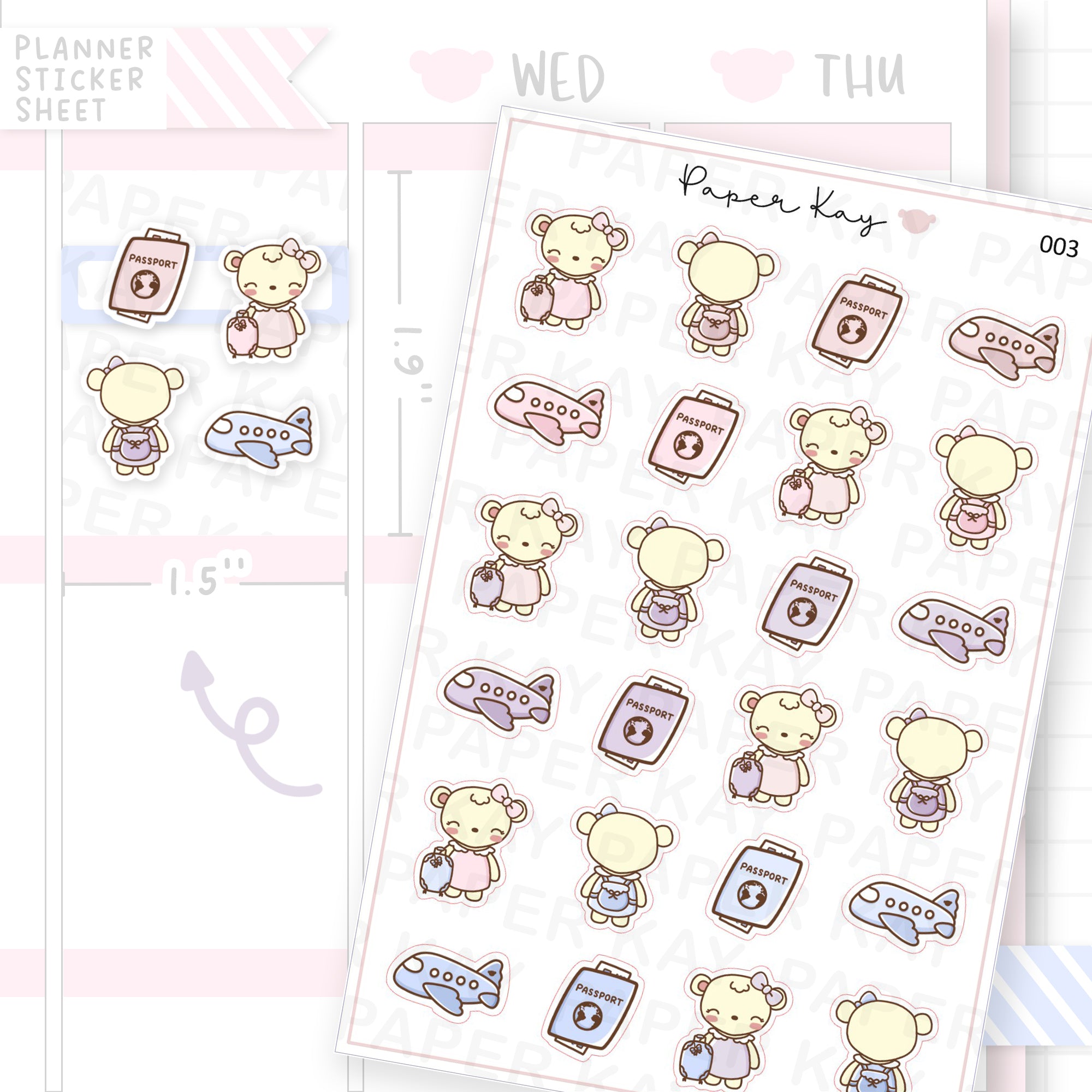 Holiday / Vacation / Travel Sticker Sheet