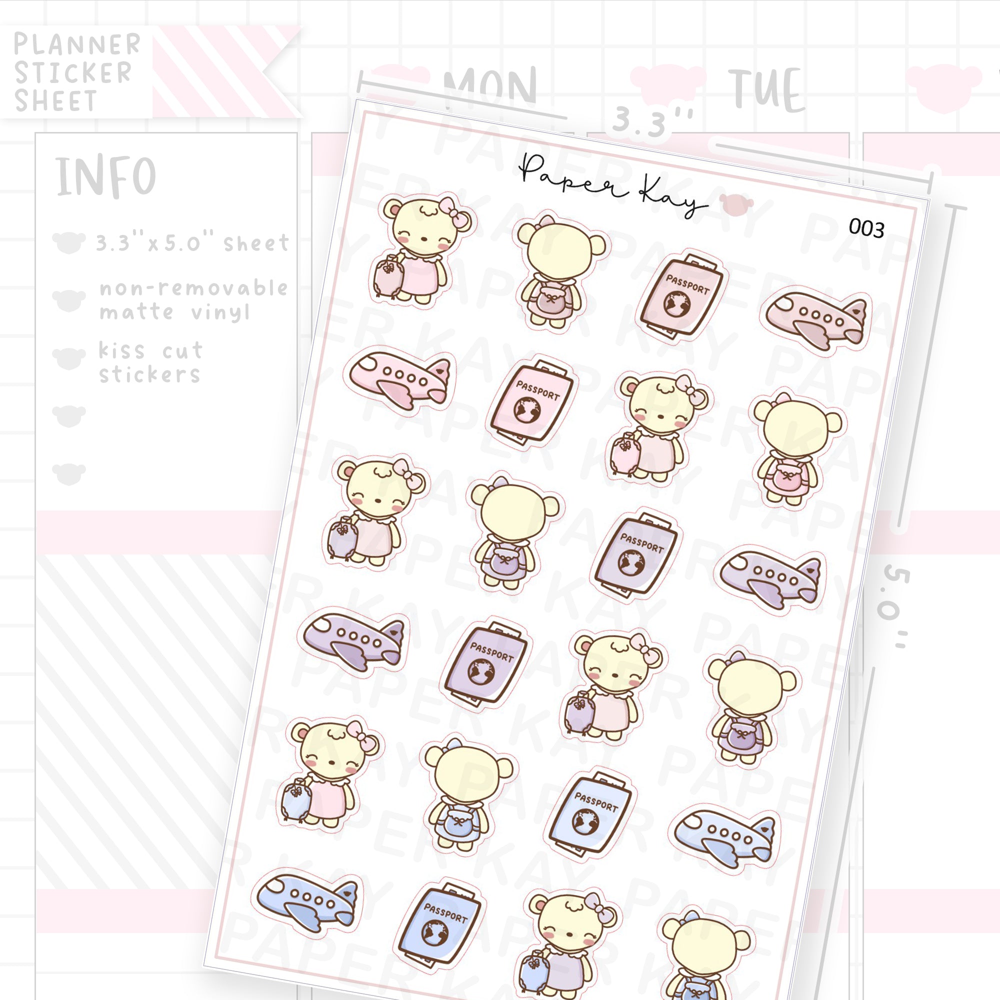 Holiday / Vacation / Travel Sticker Sheet