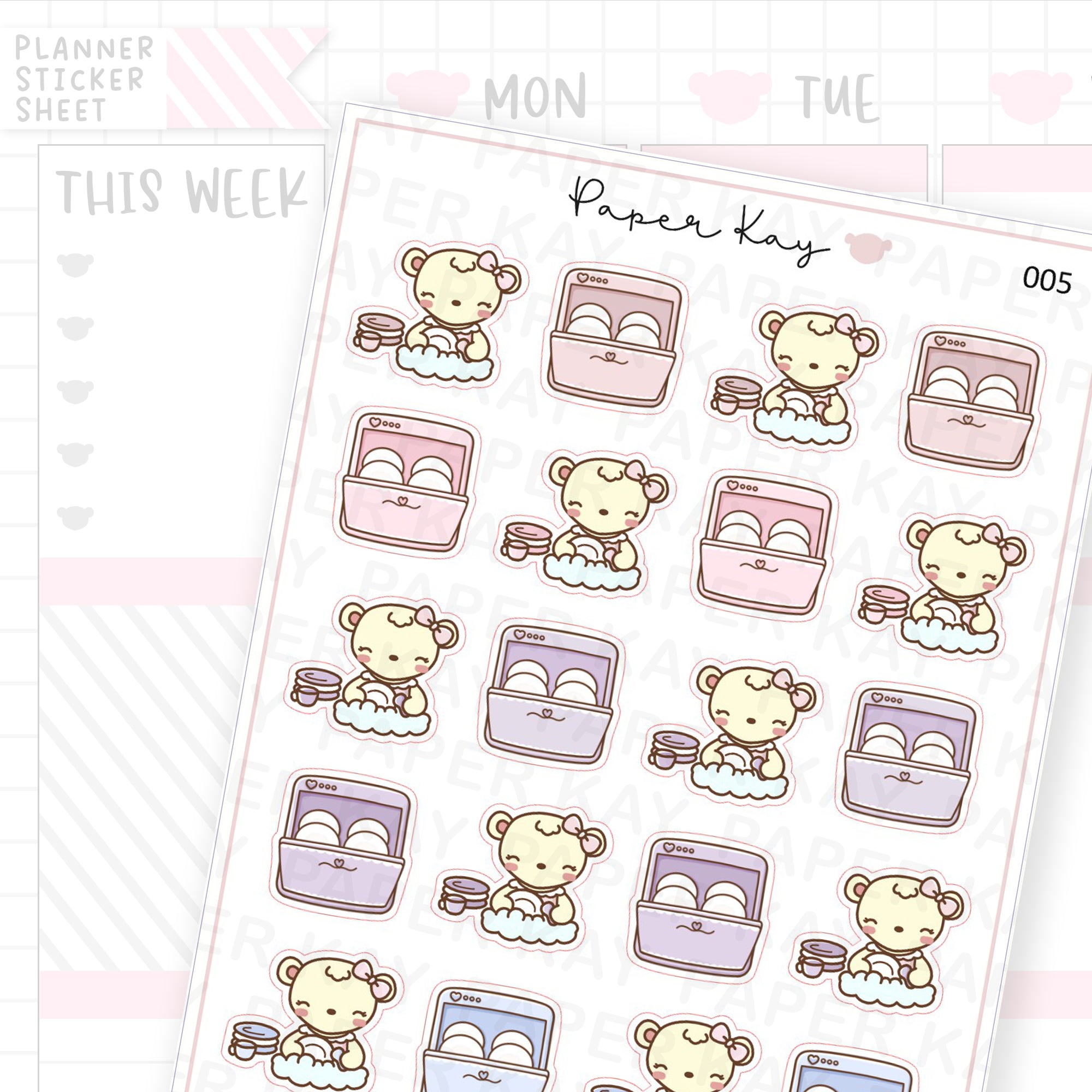 Wash Dishes / Dishwasher Sticker Sheet
