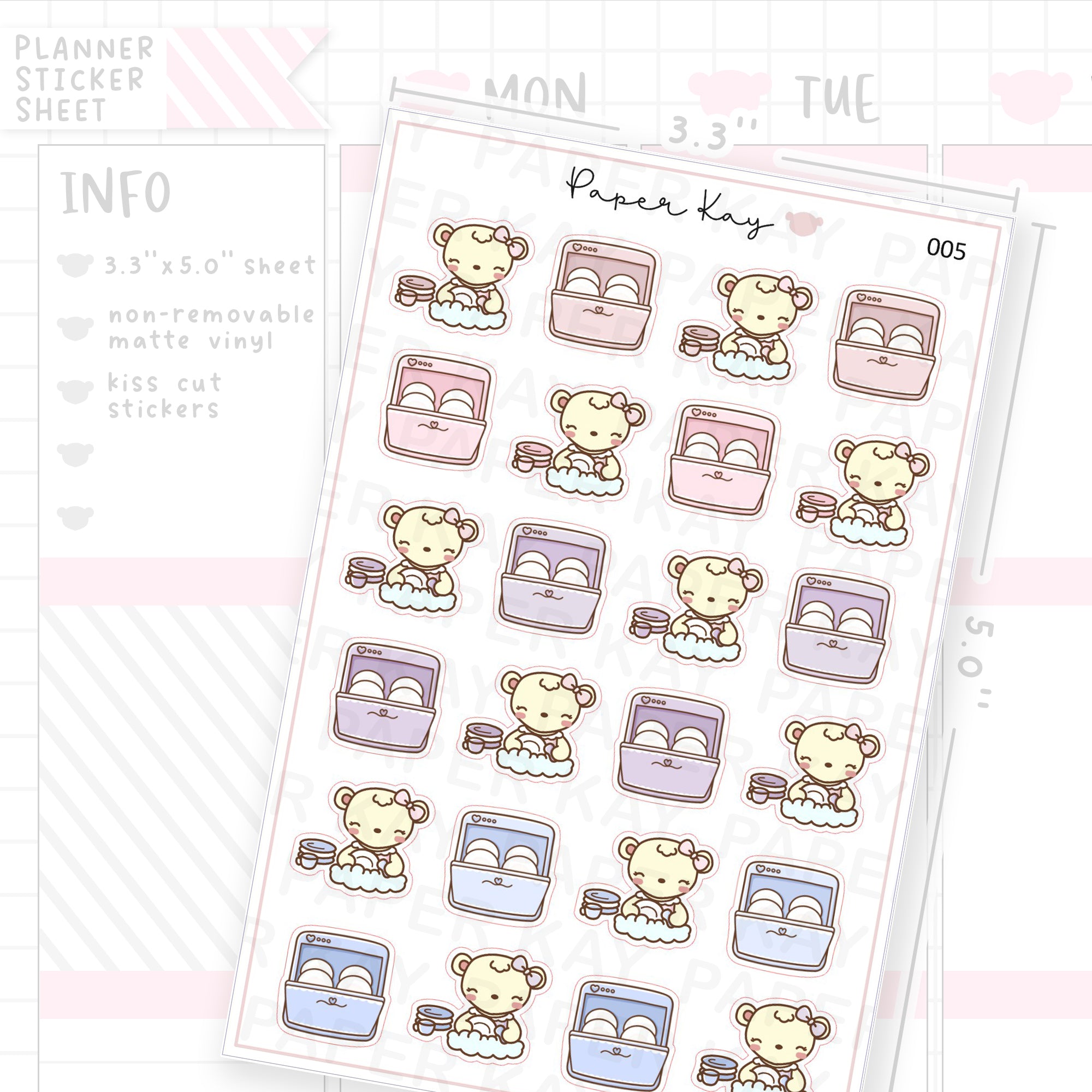 Wash Dishes / Dishwasher Sticker Sheet