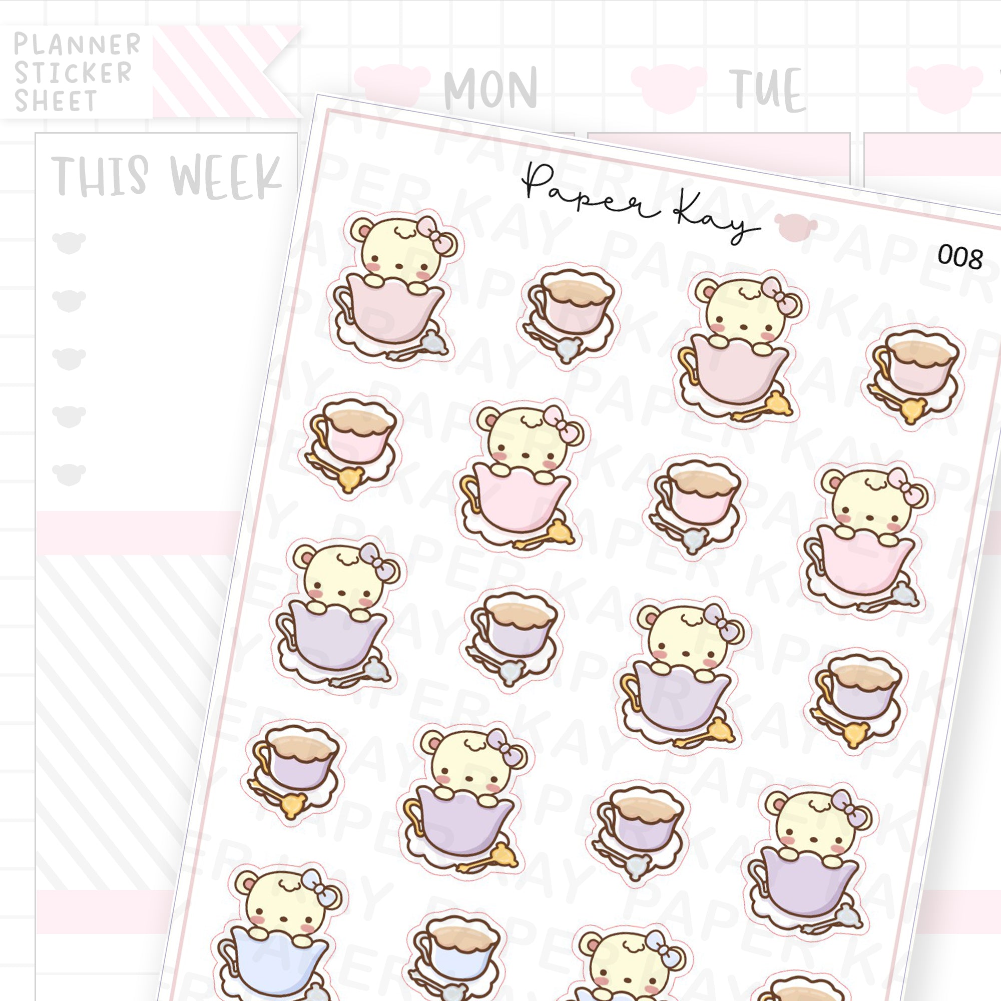 Tea Cup Sticker Sheet