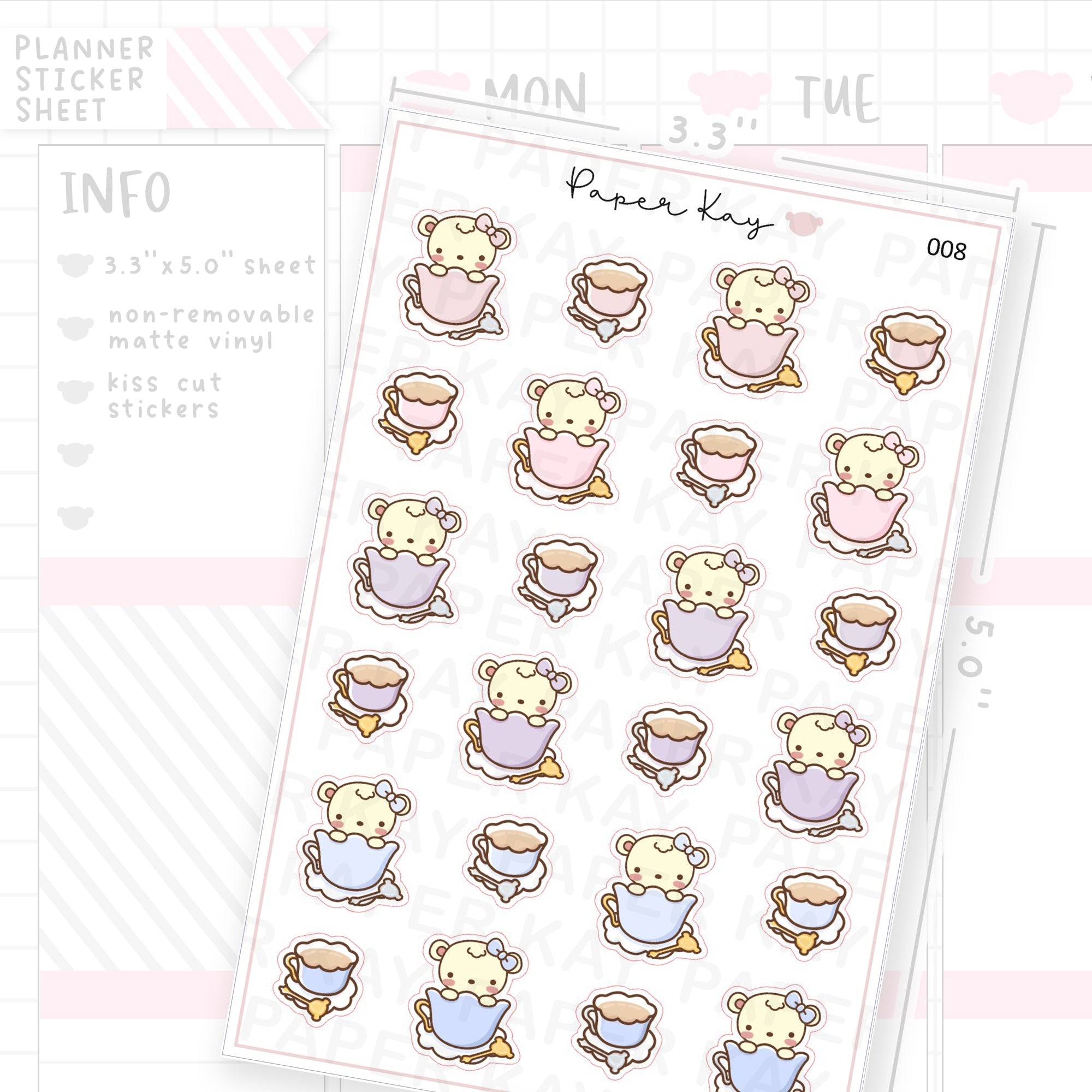 Tea Cup Sticker Sheet