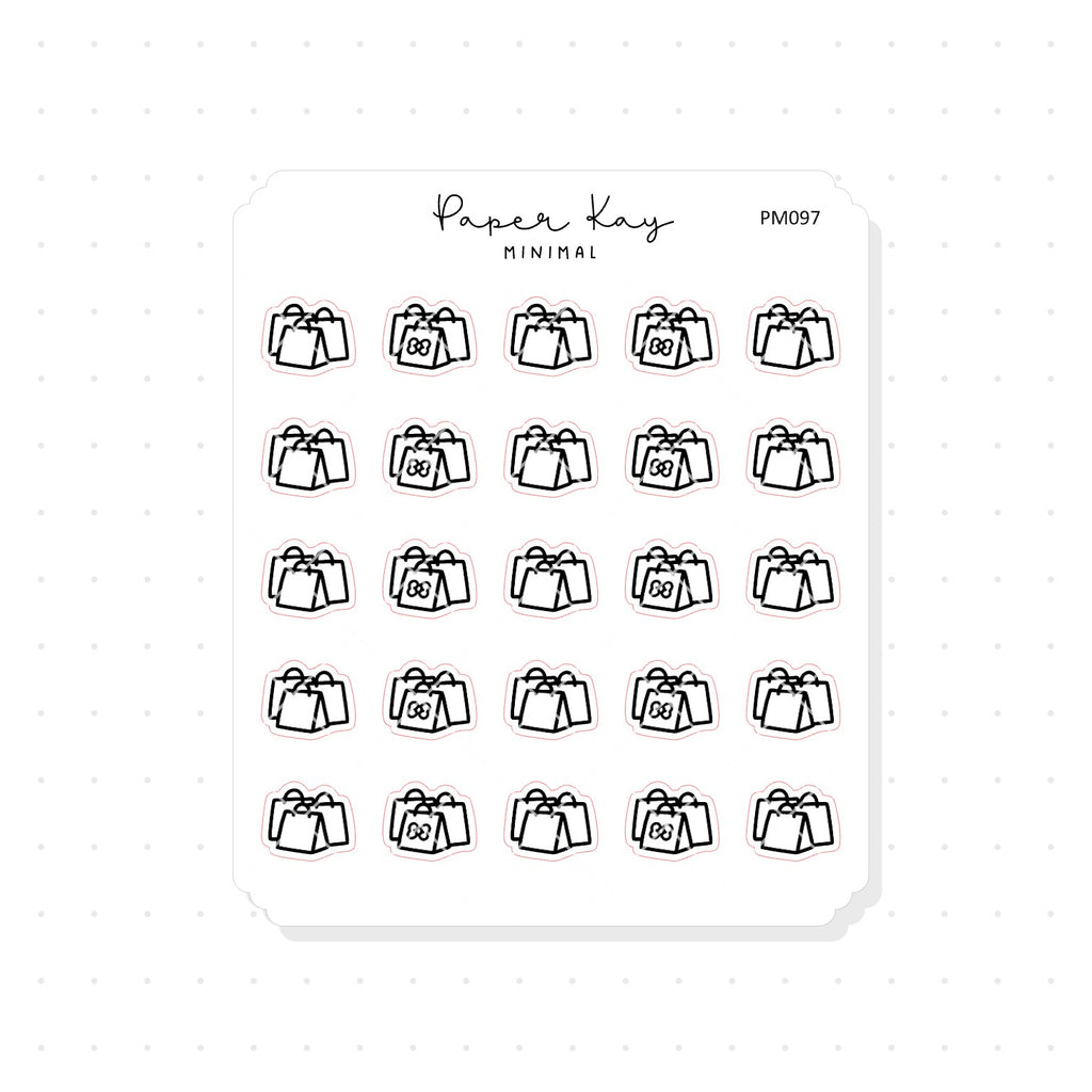 (PM097) Shopping - Tiny Minimal Icon Stickers