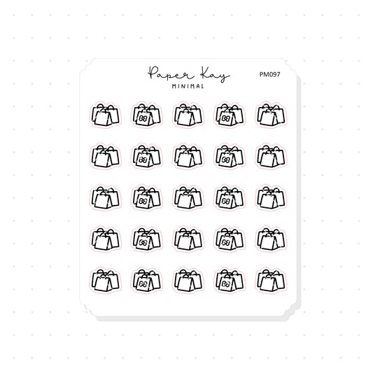 (PM097) Shopping - Tiny Minimal Icon Stickers