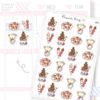 Strawberry Chocolate Fountain Sticker Sheet
