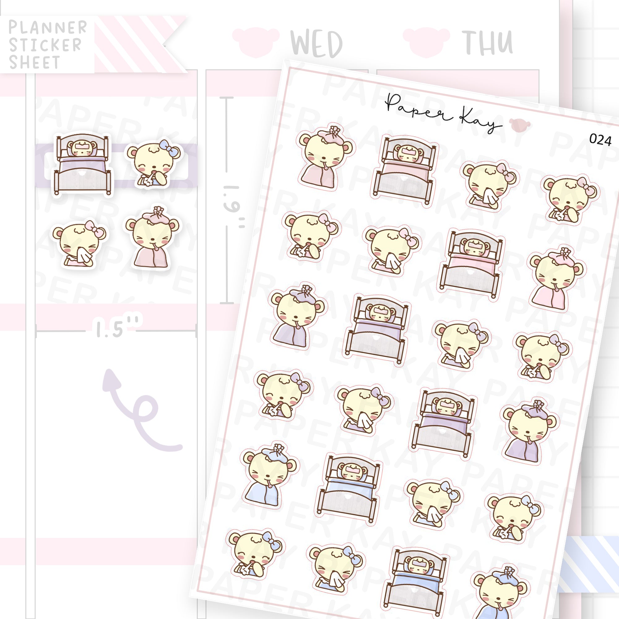 Sick Day Sticker Sheet