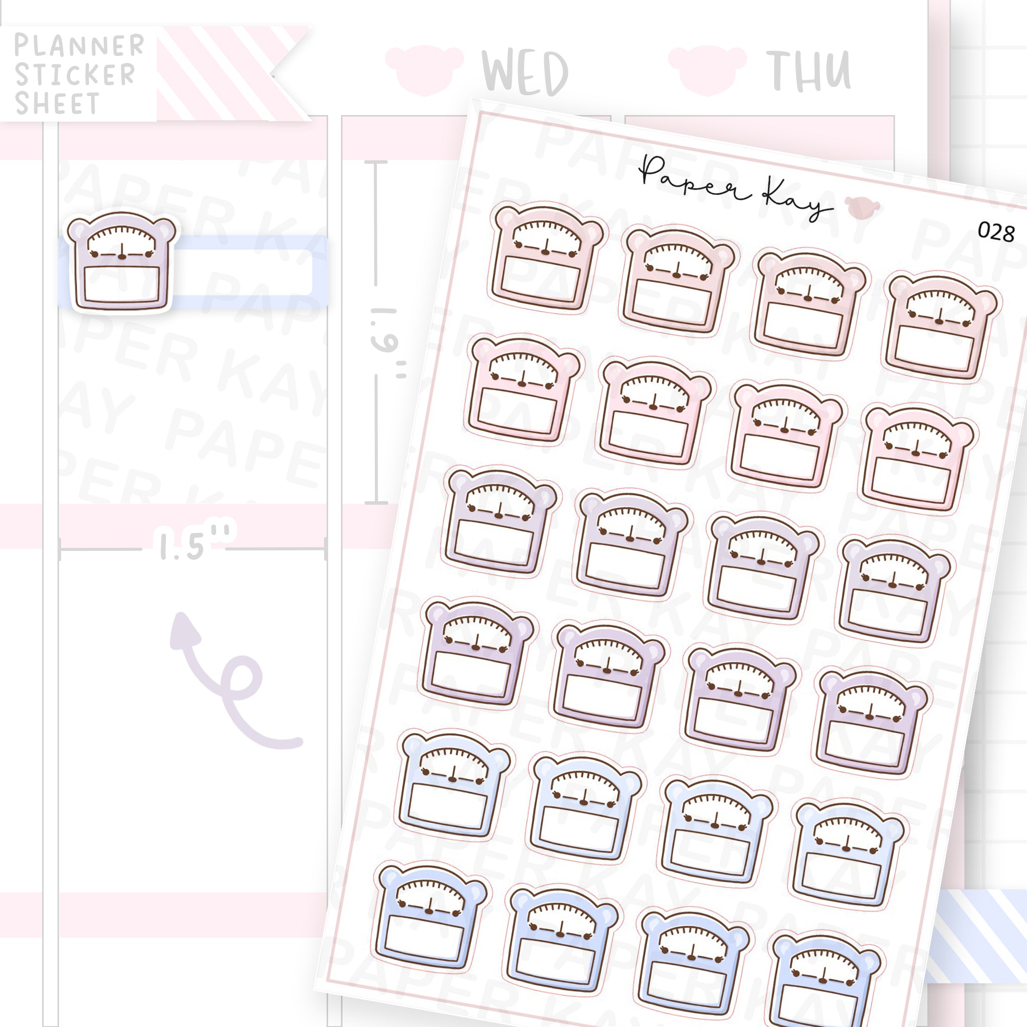 Bathroom Scale Sticker Sheet