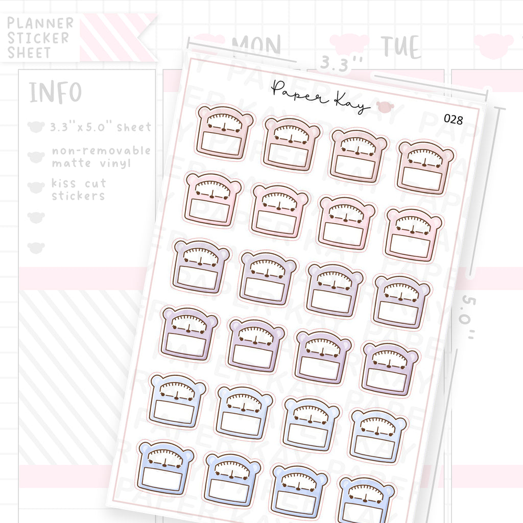 Bathroom Scale Sticker Sheet