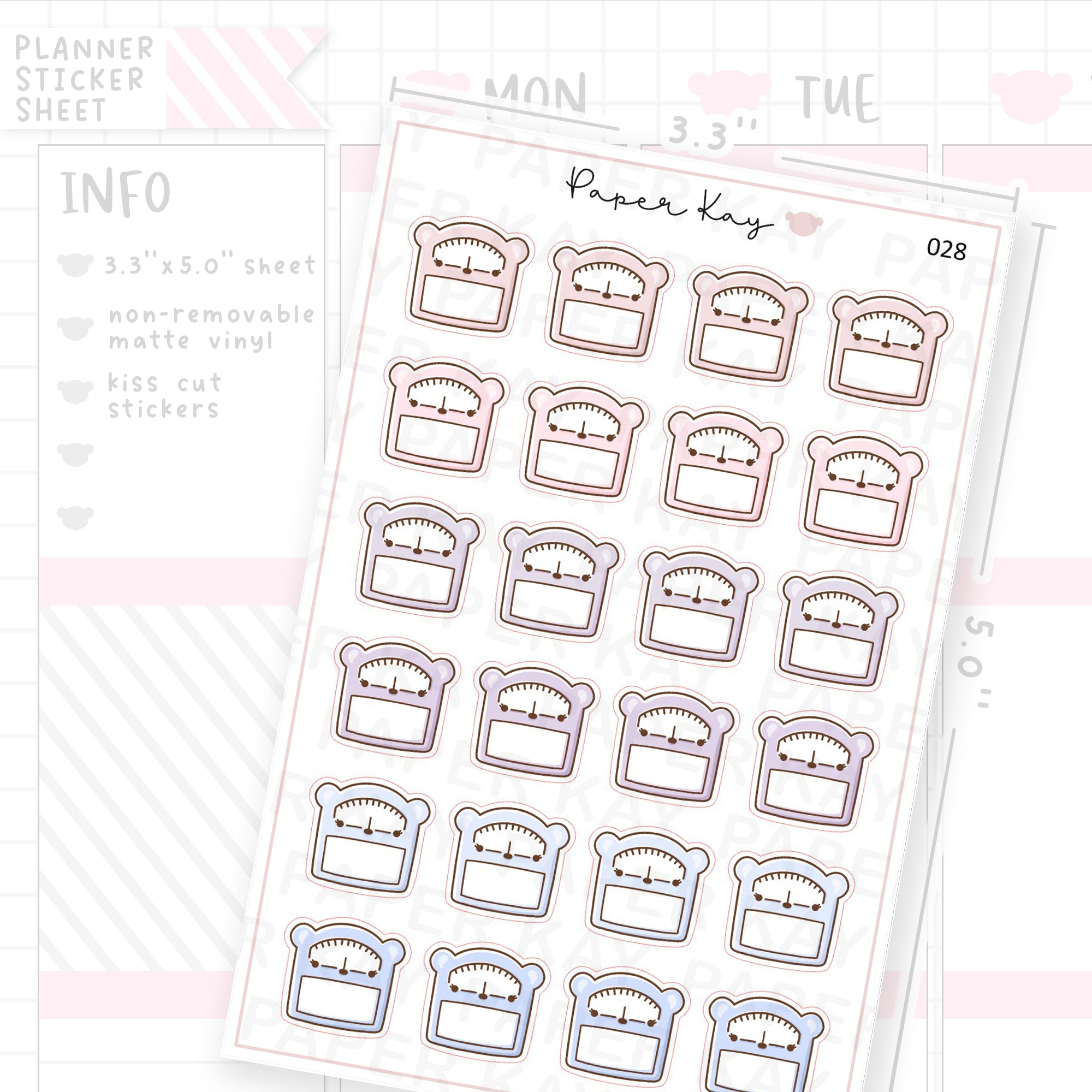 Bathroom Scale Sticker Sheet