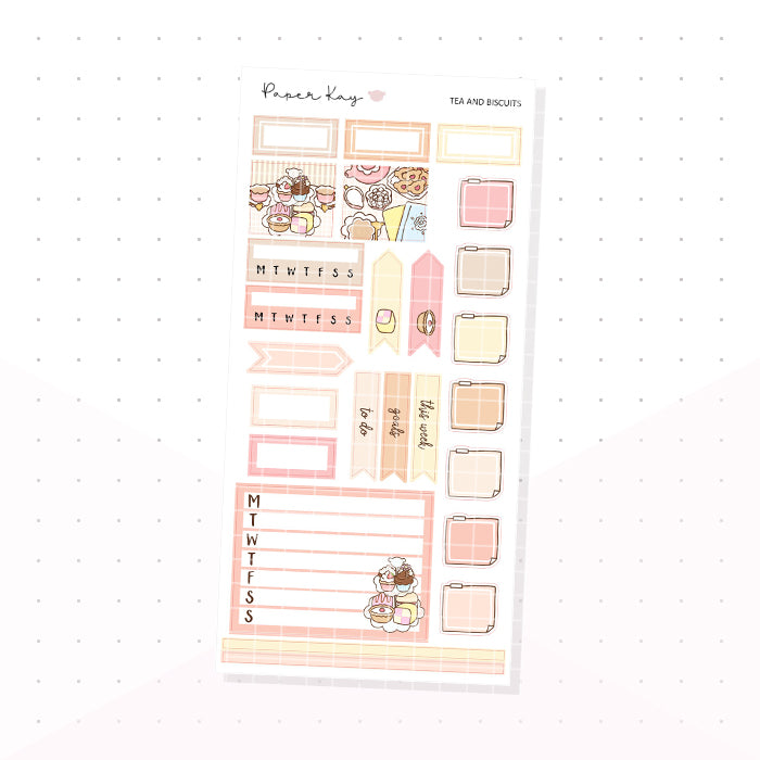 Tea and Biscuits Hobonichi Weeks Kit - Planner Stickers