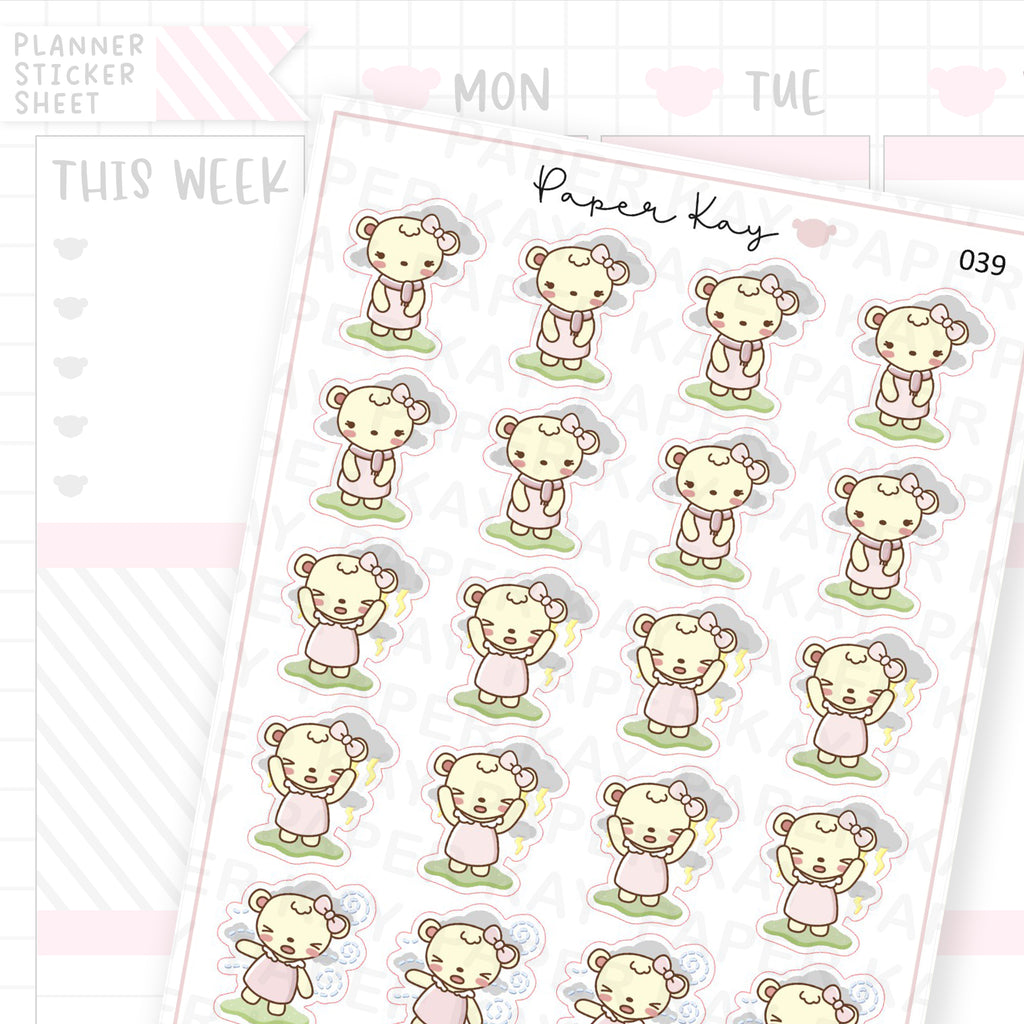 Cloudy / Windy / Thunder Weather Sticker Sheet