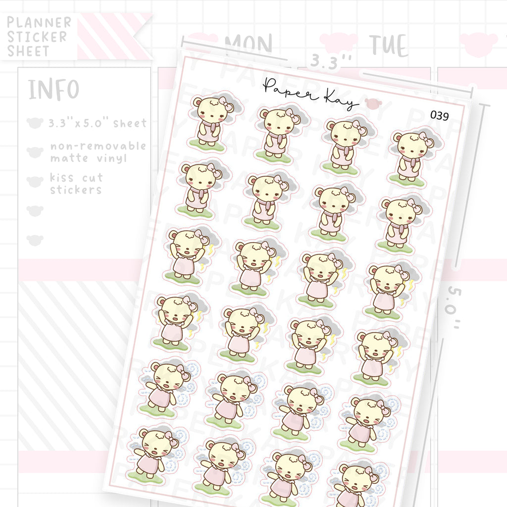 Cloudy / Windy / Thunder Weather Sticker Sheet