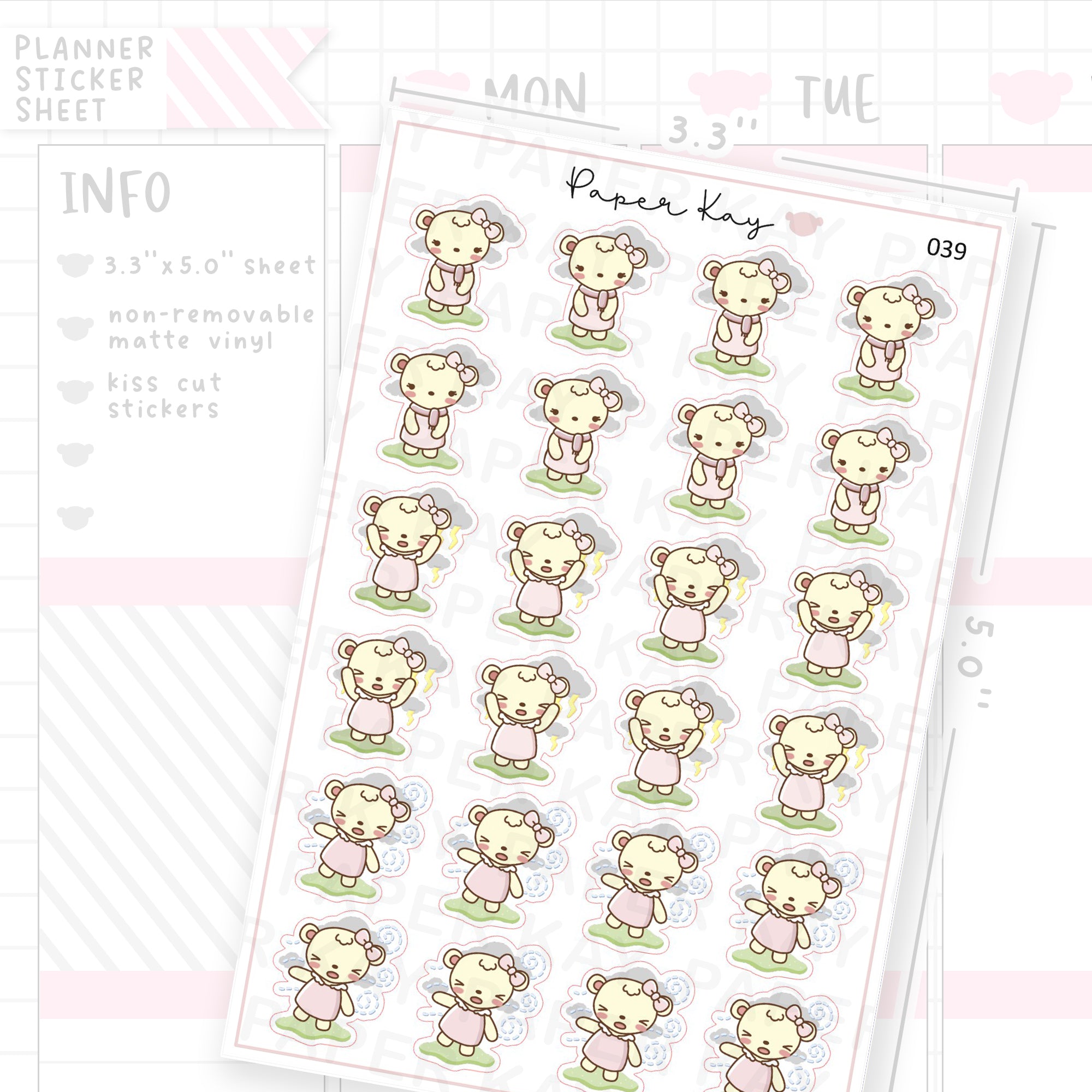 Cloudy / Windy / Thunder Weather Sticker Sheet