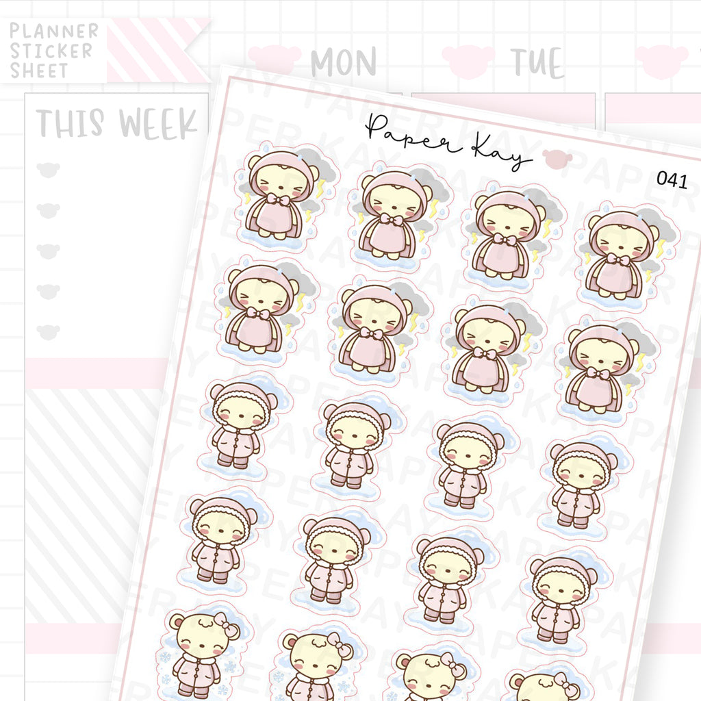 Thunderstorm / Snowy Weather Sticker Sheet