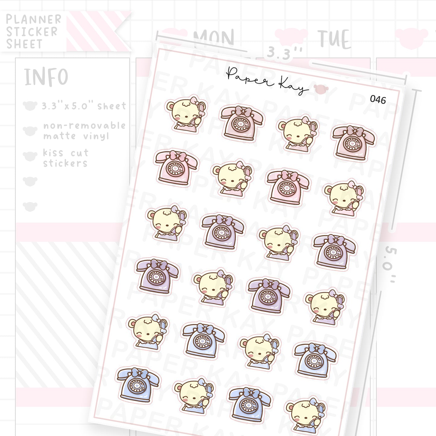 Phone Call Sticker Sheet – Paper Kay