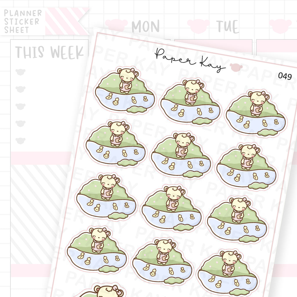 Feeding Ducks Sticker Sheet