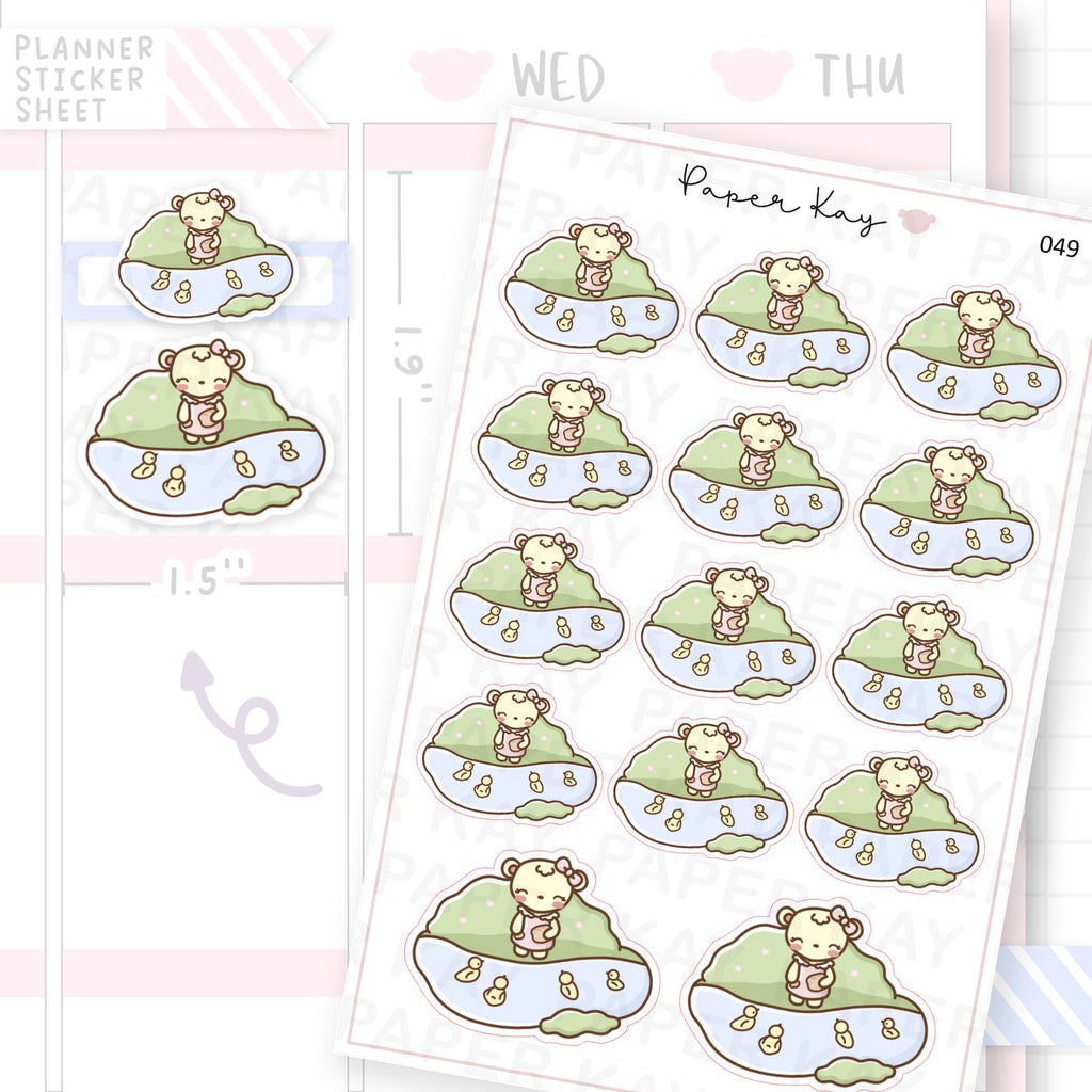 Feeding Ducks Sticker Sheet