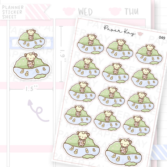 Feeding Ducks Sticker Sheet