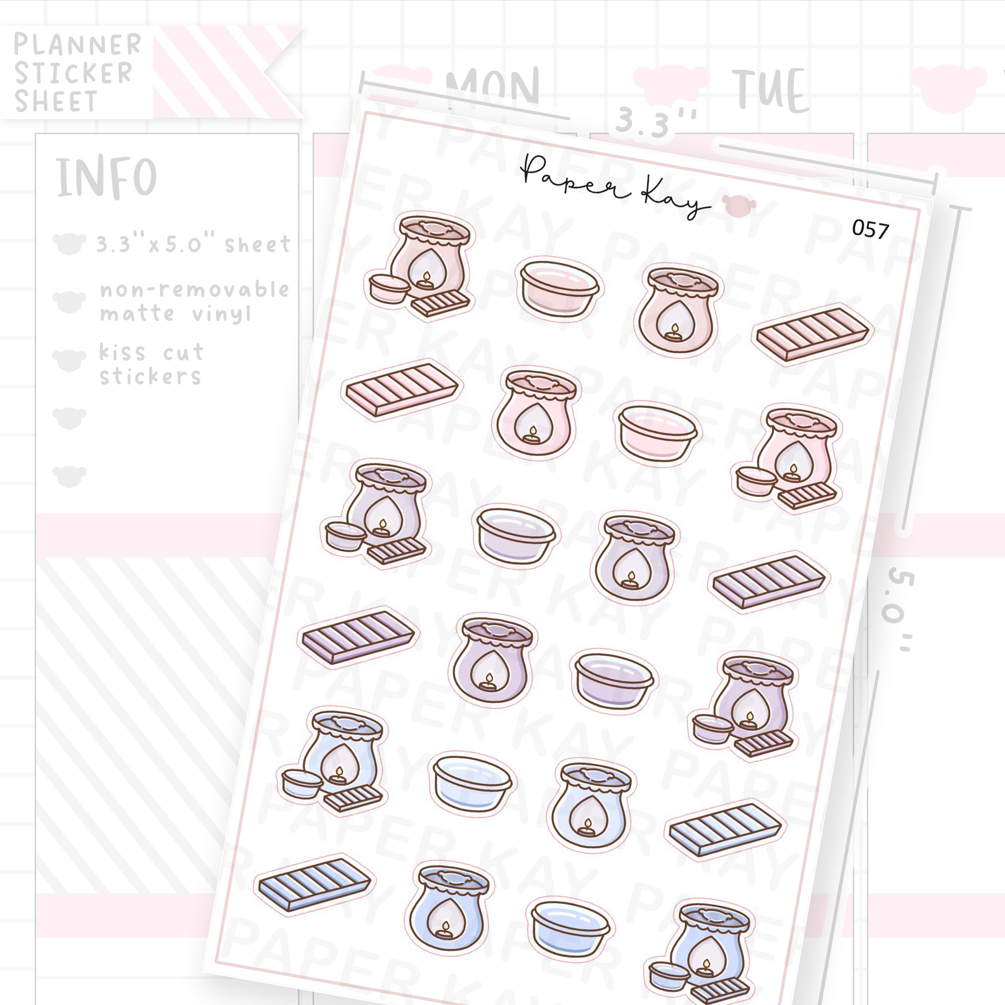 Wax Melt / Wax Warmer Sticker Sheet