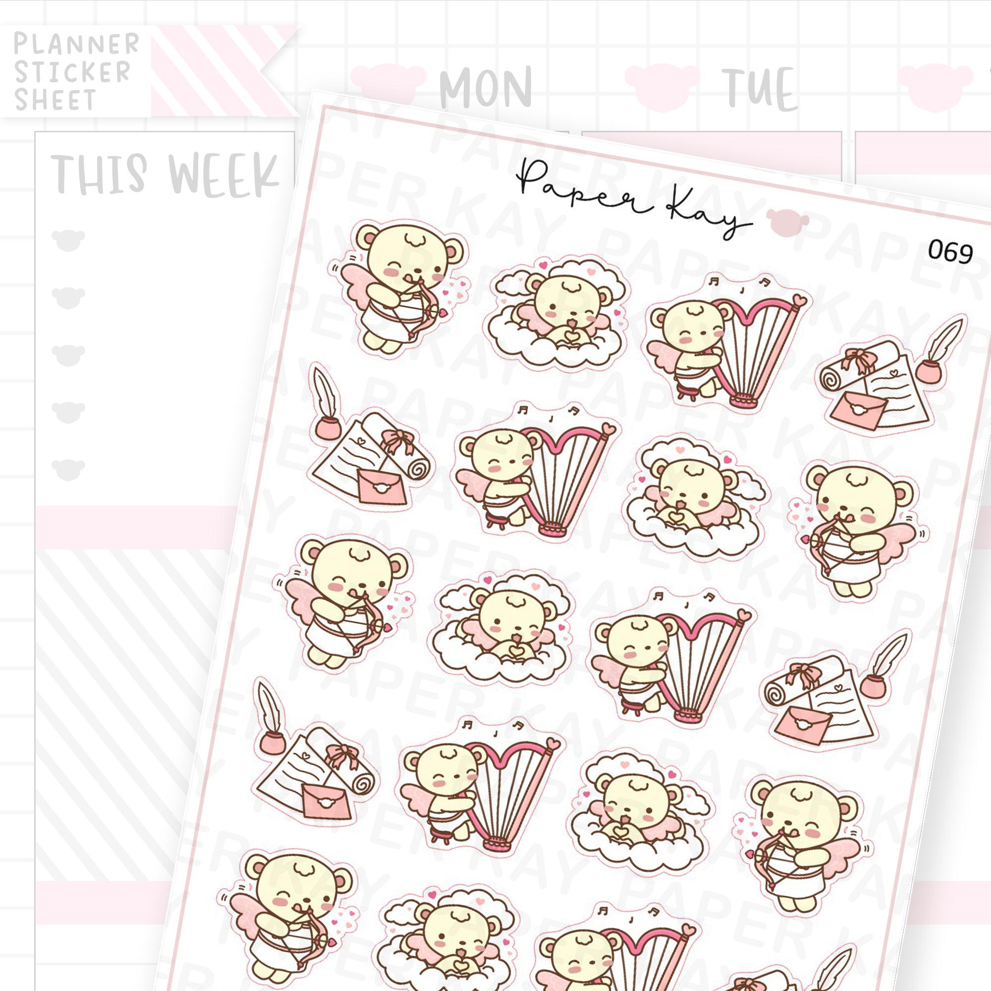 Cupid, Love Sticker Sheet
